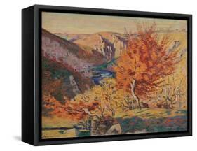 Paysage, le rocher de la Frileuse-Armand Guillaumin-Framed Stretched Canvas
