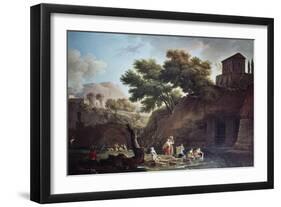 Paysage Marine Blanchisseuses-Claude Joseph Vernet-Framed Giclee Print