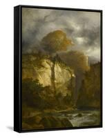 Paysage montagneux-Alexandre Calame-Framed Stretched Canvas