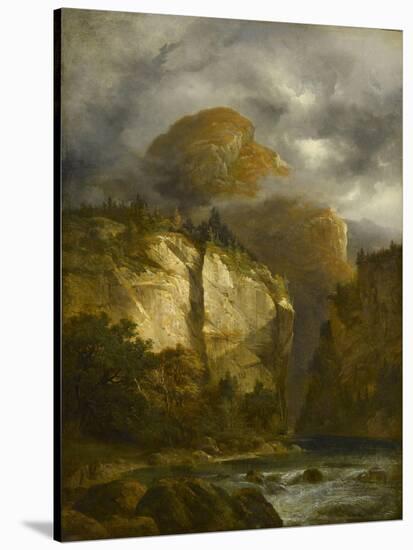 Paysage montagneux-Alexandre Calame-Stretched Canvas