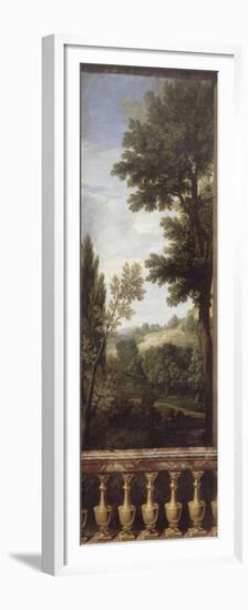 Paysage sans figures, au bas duquel il y a une balustrade de marbre peinte avec des balustrades-René Antoine Houasse-Framed Premium Giclee Print