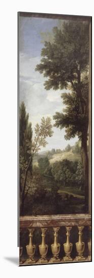 Paysage sans figures, au bas duquel il y a une balustrade de marbre peinte avec des balustrades-René Antoine Houasse-Mounted Premium Giclee Print