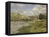 Paysage, Vétheuil-Claude Monet-Framed Stretched Canvas