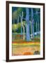 Paysage with Blue Trunks (Paysage aux troncs bleus). 1892-Paul Gauguin-Framed Giclee Print