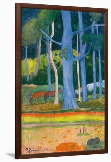 Paysage with Blue Trunks (Paysage aux troncs bleus). 1892-Paul Gauguin-Framed Premium Giclee Print