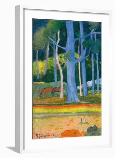 Paysage with Blue Trunks (Paysage aux troncs bleus). 1892-Paul Gauguin-Framed Giclee Print