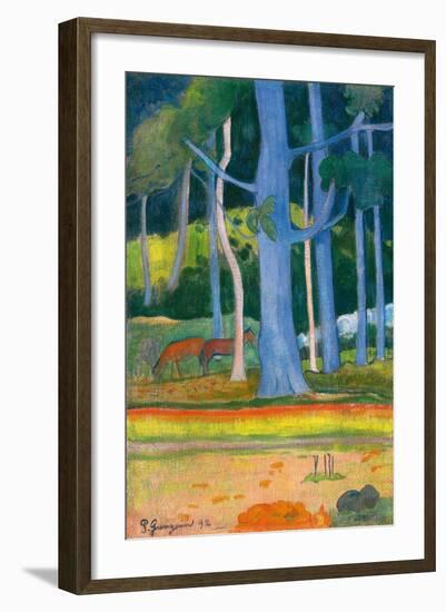 Paysage with Blue Trunks (Paysage aux troncs bleus). 1892-Paul Gauguin-Framed Giclee Print