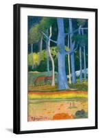 Paysage with Blue Trunks (Paysage aux troncs bleus). 1892-Paul Gauguin-Framed Giclee Print