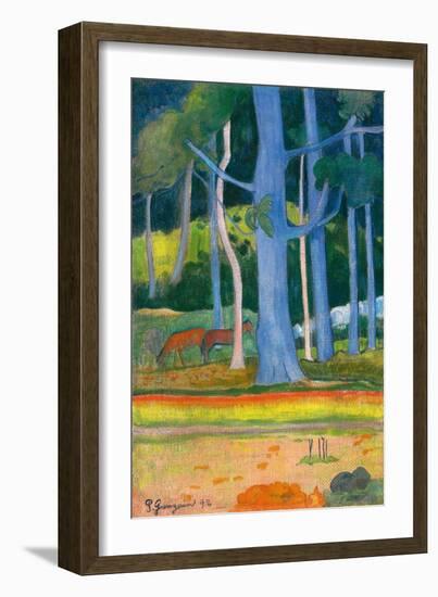 Paysage with Blue Trunks (Paysage aux troncs bleus). 1892-Paul Gauguin-Framed Giclee Print