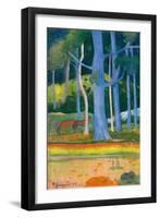 Paysage with Blue Trunks (Paysage aux troncs bleus). 1892-Paul Gauguin-Framed Giclee Print