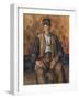 Paysan assis-Paul Cézanne-Framed Giclee Print