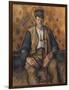 Paysan assis-Paul Cézanne-Framed Giclee Print