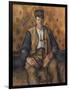 Paysan assis-Paul Cézanne-Framed Giclee Print