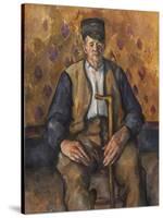 Paysan assis-Paul Cézanne-Stretched Canvas