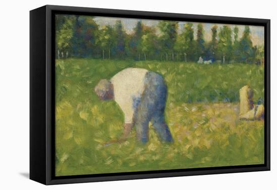 Paysan Travaillant, 1883-Georges Seurat-Framed Stretched Canvas