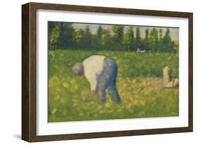 Paysan Travaillant, 1883-Georges Seurat-Framed Giclee Print