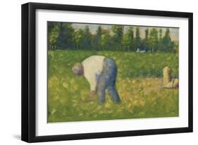 Paysan Travaillant, 1883-Georges Seurat-Framed Giclee Print