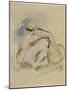 Paysanne accroupie vue de face tenant un panier de la main gauche-Camille Pissarro-Mounted Giclee Print