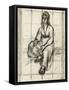 Paysanne assise vue de face-Jean-François Millet-Framed Stretched Canvas