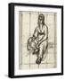 Paysanne assise vue de face-Jean-François Millet-Framed Giclee Print