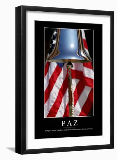 Paz. Cita Inspiradora Y Póster Motivacional-null-Framed Photographic Print