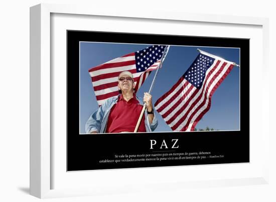 Paz. Cita Inspiradora Y Póster Motivacional-null-Framed Photographic Print