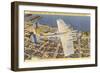 PB2Y-2 Navy Plane over San Diego, California-null-Framed Art Print