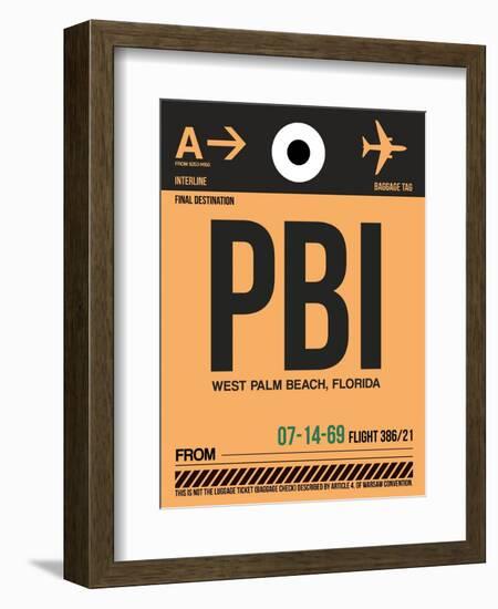 PBI West Palm Beach Luggage Tag I-NaxArt-Framed Art Print