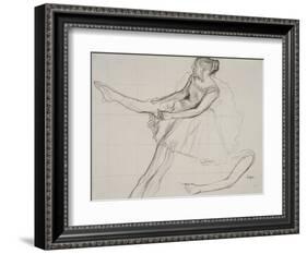 Pd.23-1978 Dancer Adjusting Her Tights, C.1880-Edgar Degas-Framed Giclee Print