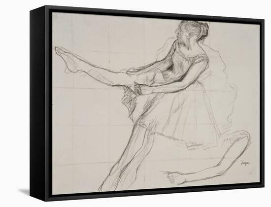 Pd.23-1978 Dancer Adjusting Her Tights, C.1880-Edgar Degas-Framed Stretched Canvas