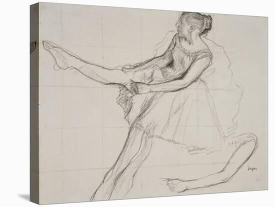 Pd.23-1978 Dancer Adjusting Her Tights, C.1880-Edgar Degas-Stretched Canvas