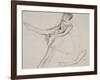 Pd.23-1978 Dancer Adjusting Her Tights, C.1880-Edgar Degas-Framed Giclee Print