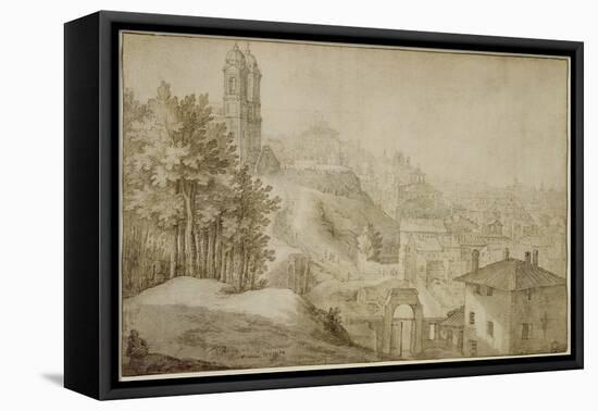 Pd.516-1963 View of Trinita Dei Monti, Rome, 1603-Willem van Nieulandt-Framed Stretched Canvas