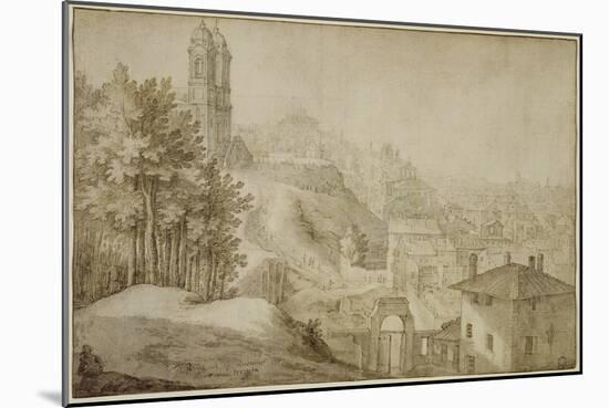 Pd.516-1963 View of Trinita Dei Monti, Rome, 1603-Willem van Nieulandt-Mounted Giclee Print