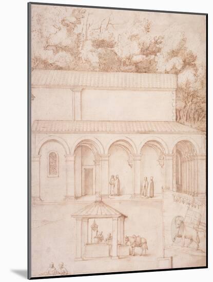 Pd.54-1997 View of the Monastery of La Verna-Jacopo Ligozzi-Mounted Giclee Print