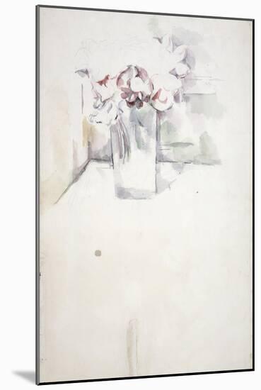 Pd.6-1966V Vase of Flowers on a Window Ledge, C.1890-Paul Cézanne-Mounted Giclee Print