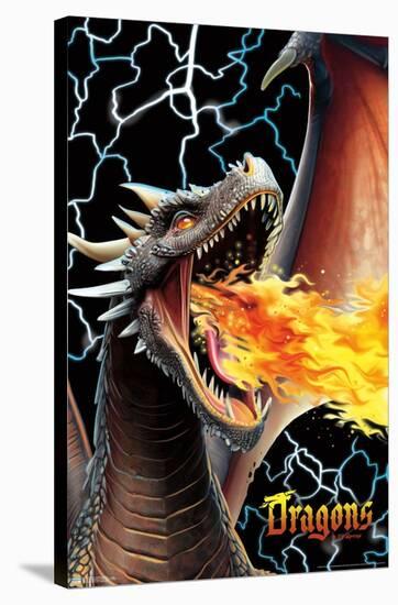 PD Moreno - Dragon Lightning-Trends International-Stretched Canvas