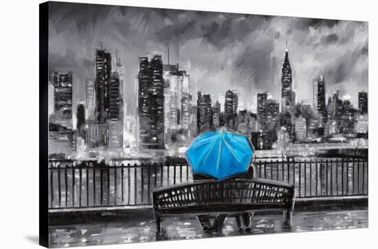 PD Moreno - Fine Art - Blue Umbrella-Trends International-Stretched Canvas