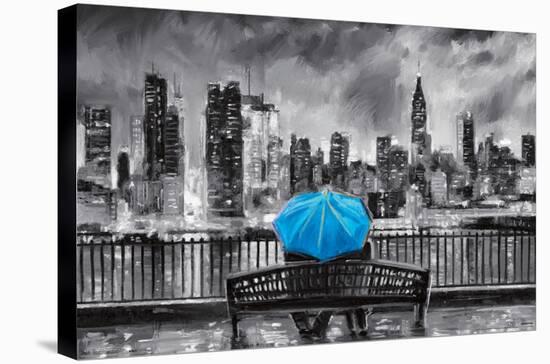 PD Moreno - Fine Art - Blue Umbrella-Trends International-Stretched Canvas