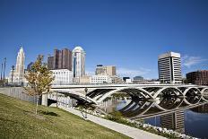 City of Columbus, Ohio with the New Rich Street Bridge in the Foreground.-pdb1-Photographic Print