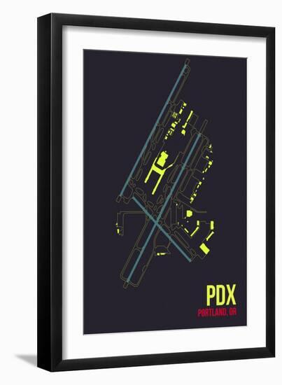 PDX Airport Layout-08 Left-Framed Giclee Print