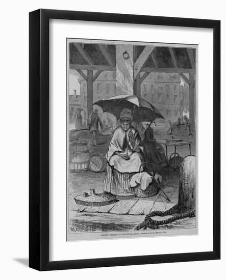 Pea-Nut Sellers in Savannah. from a Sketch by Lloyd Mifflin, Jun.-null-Framed Giclee Print