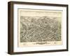 Peabody, Massachusetts - Panoramic Map-Lantern Press-Framed Art Print