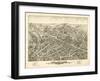 Peabody, Massachusetts - Panoramic Map-Lantern Press-Framed Art Print