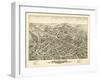 Peabody, Massachusetts - Panoramic Map-Lantern Press-Framed Art Print