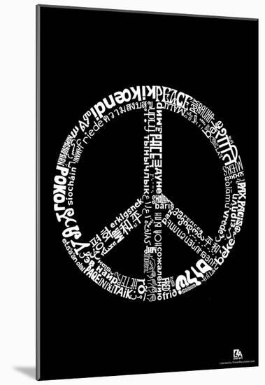 Peace 77 Languages Text Poster-null-Mounted Poster