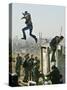 Peace Activist Leaps over Israeli Border Police Trying to Prevent Demolition of House, Jerusalem-null-Stretched Canvas