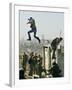 Peace Activist Leaps over Israeli Border Police Trying to Prevent Demolition of House, Jerusalem-null-Framed Photographic Print