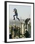 Peace Activist Leaps over Israeli Border Police Trying to Prevent Demolition of House, Jerusalem-null-Framed Photographic Print