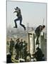 Peace Activist Leaps over Israeli Border Police Trying to Prevent Demolition of House, Jerusalem-null-Mounted Photographic Print